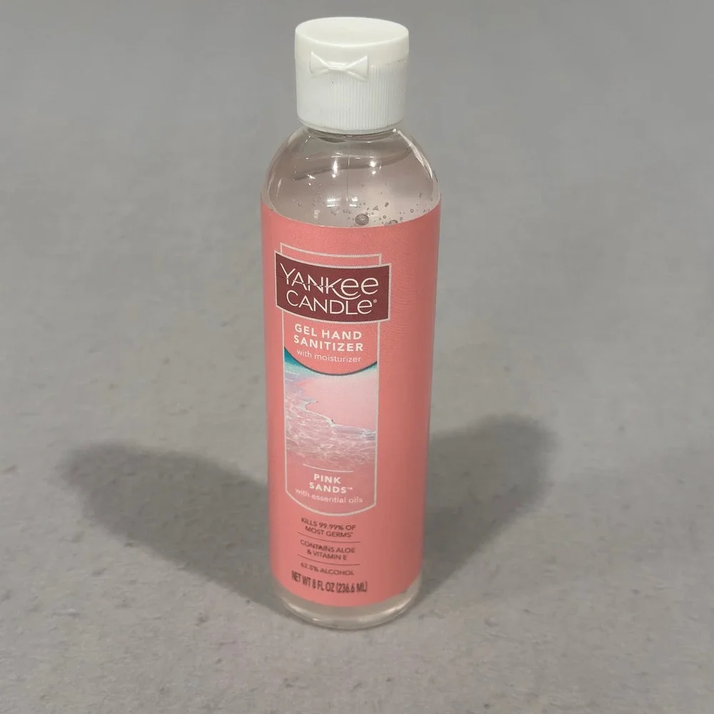Yankee Candle Gel Hand Sanitizer Pink Sands 8oz Moisturizing Aloe Vitamin E
